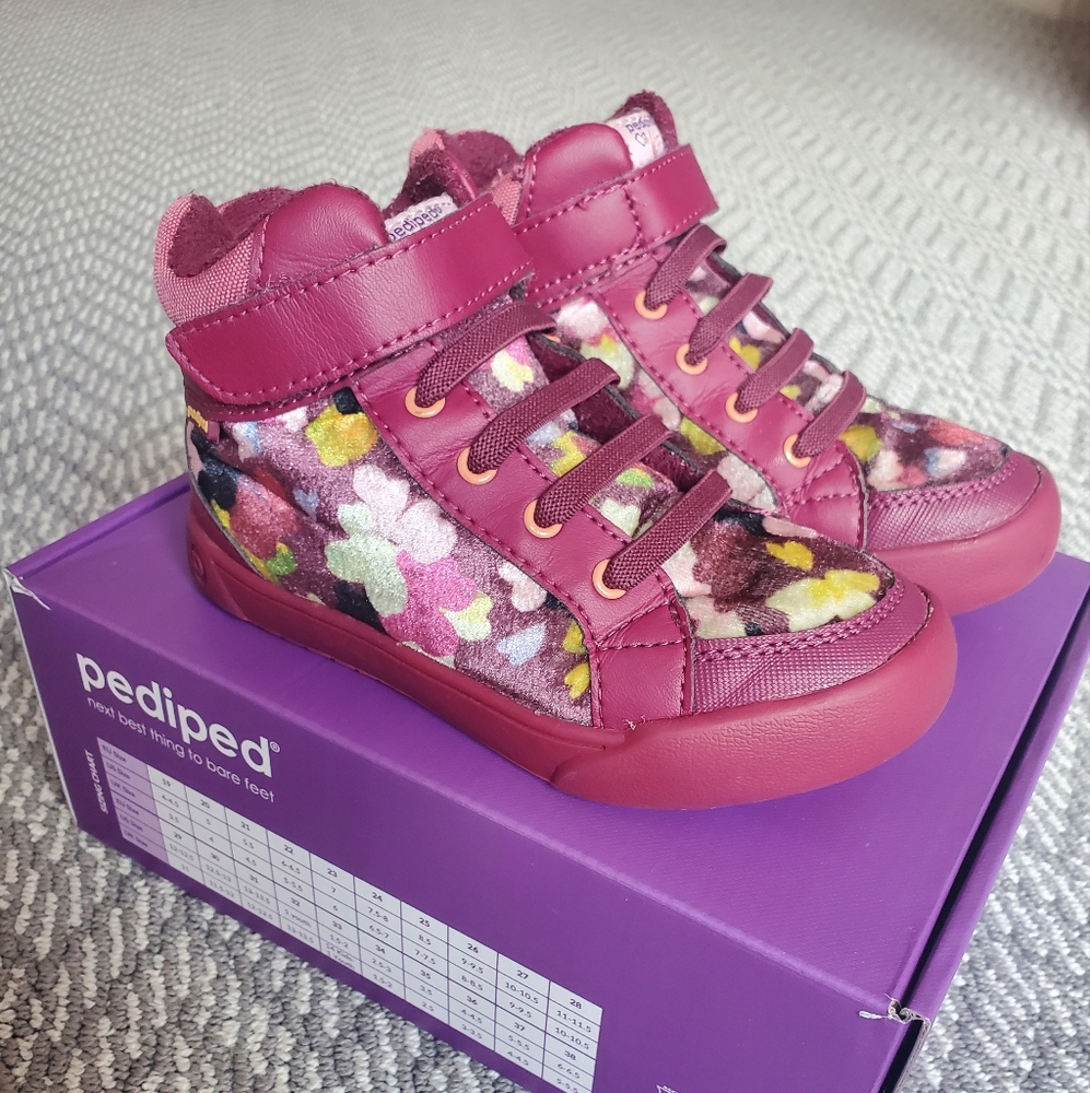 Pediped Kids Floral Logan High Top Sneakers 10 - 10.5